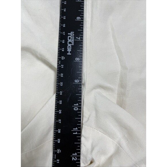 Peck & Peck Weekend Sz14 Pants Womens Wide Leg Ivory Silk Linen Blend Lined READ - Picture 10 of 16